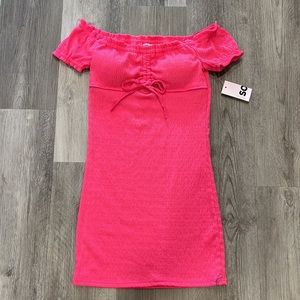 SO Allover Smocked Cutout Mini Dress, size S, NEW